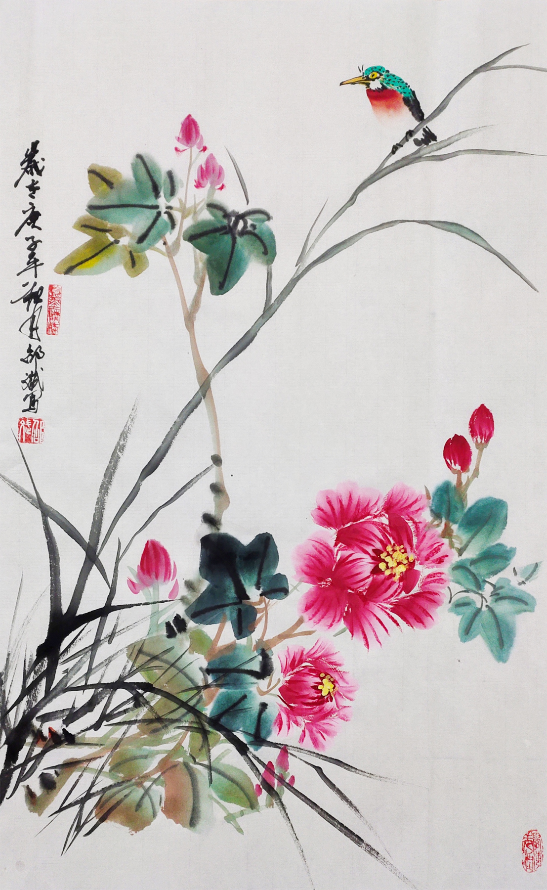 名家國(guó)畫(huà)花鳥(niǎo)畫(huà)欣賞 牡丹畫(huà)國(guó)畫(huà) 庚子年秋月